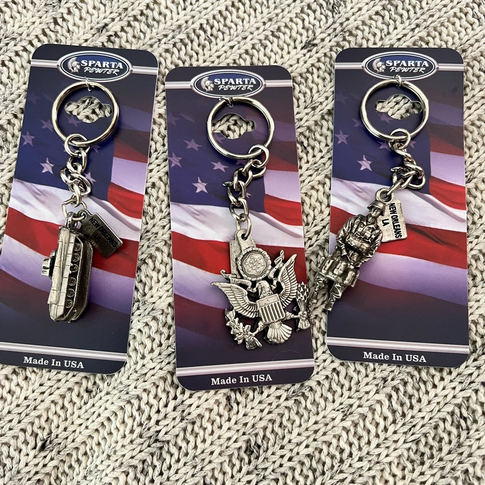 Sparta Pewter Keychain Set